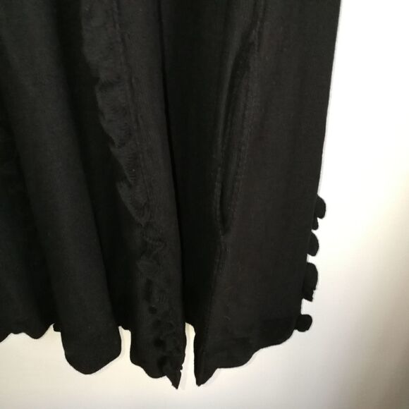 Sonia RYKIEL X H&M Black Pima Cotton Ruffles Knitted Fit & Flare Mini Dress XS - Picture 7 of 14
